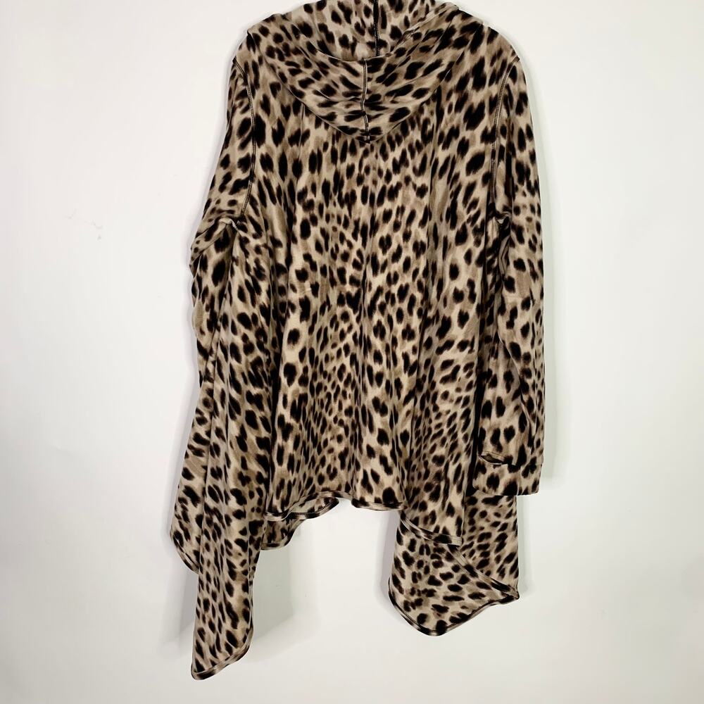 Cuddl Dudds Cardigan Sweater 1x 2x Fleecewear Animal Print Warm Layer Thumbhole - Picture 8 of 10